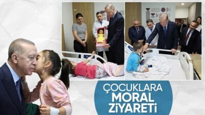 Gaziantep Şehir Hastanesi açılışını yaptıktan sonra çocuk hastaları ziyaret eden