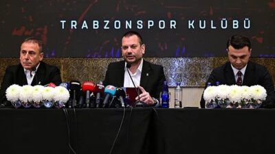 Trabzonspor Başkanı Ertuğrul Doğan ve teknik direktör Abdullah Avcı, basın
