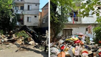 Adana'nın merkez Seyhan ilçesinde, atık biriktirildiği belirlenen evden 15 kamyon