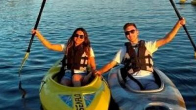 İstanbul Avcılar Küçükçekmece Gölü'nde antrenman yapmak için kanoyla açılan kürek