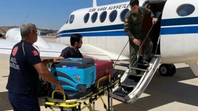 Kara Kuvvetlerine Komutanlığına ait uçakla Giresun'dan alınan kalp greftinin, bir