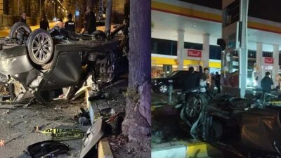 Feci kaza Van'da meydana geldi. Bir otomobil benzin istasyonu önünde