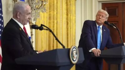 ABD Başkanı Donald Trump ve İsrail Başbakanı Binyamin Netanyahu, Oval