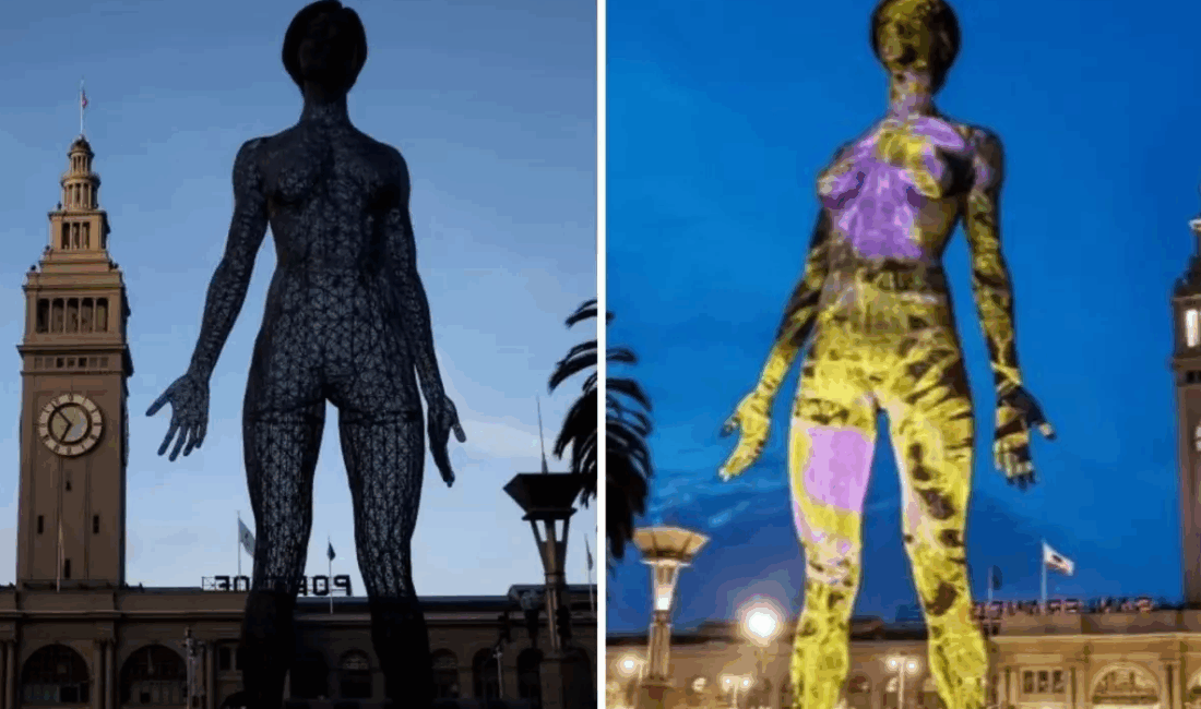 ABD'nin Kaliforniya eyaletindeki San Francisco şehrinde, halkın görüşü alınmadan dikilen