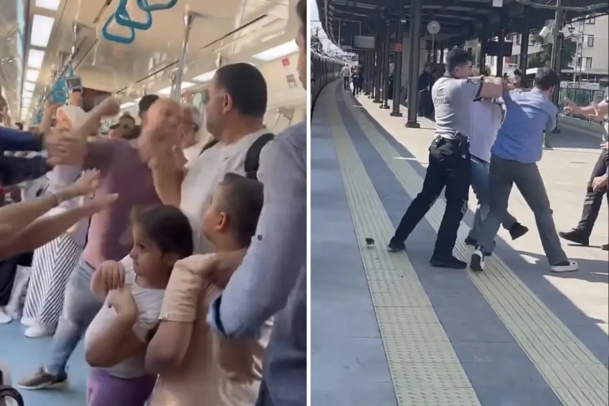 Maltepe Marmaray'daki yer tartışmasında 46 yaşındaki yolcuyu iki çocuğunun gözü