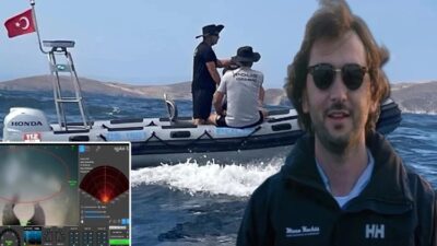 Yalova'dan Bozcaada'ya gitmek üzere denize açıldığı teknesi, parçalanmış ve yarı