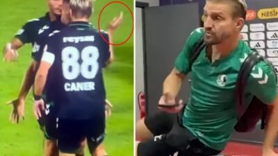Sakaryaspor'da oynayan Caner Erkin, Pendikspor karşılaşmasında takım arkadaşı Burak Altıparmak'a