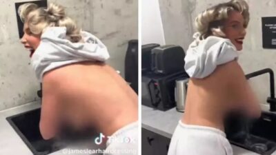 Helen Flanagan, kuaförde üstünü çıkarıp koltuk altlarını yıkadığı anlarla sosyal