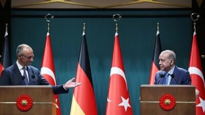 Cumhurbaşkanı Recep Tayyip Erdoğan, Cumhurbaşkanlığı Külliyesi'nde Almanya Şansölyesi Friedrich Merz'i