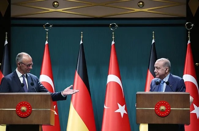 Cumhurbaşkanı Recep Tayyip Erdoğan, Cumhurbaşkanlığı Külliyesi'nde Almanya Şansölyesi Friedrich Merz'i