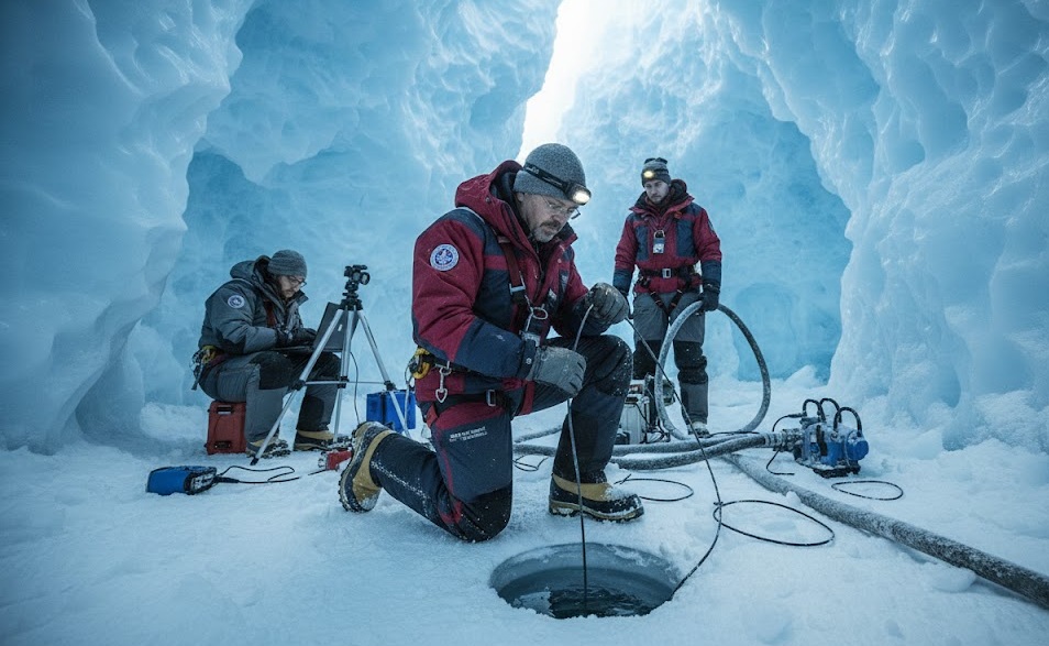 Buzun yüzlerce metre altında, katedrali andıran devasa mağaralarda daha önce