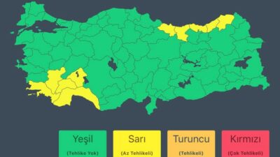 İçişleri Bakanlığı, sağanak yağışların etkili olacağı 10 il için sarı