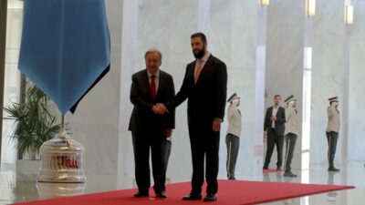 Birleşmiş Milletler Genel Sekreteri Antonio Guterres, Suriye Cumhurbaşkanı Ahmed Şara