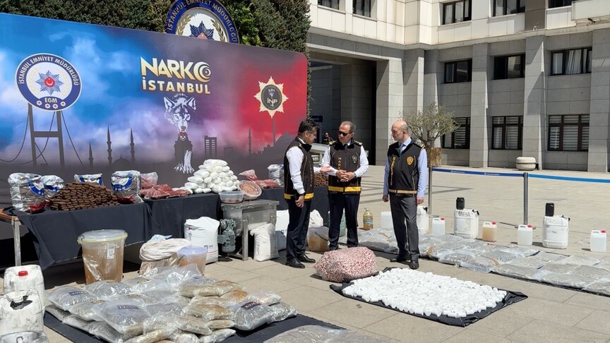 İstanbul'da gerçekleştirilen büyük ölçekli uyuşturucu operasyonunda 1 ton 163 kilogram