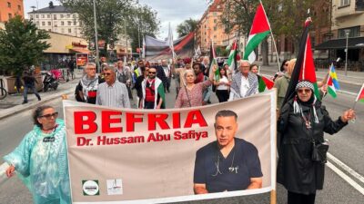 Stockholm'de düzenlenen protesto gösterisi, İsrail'in Filistin ve Lübnan'a yönelik saldırılarını