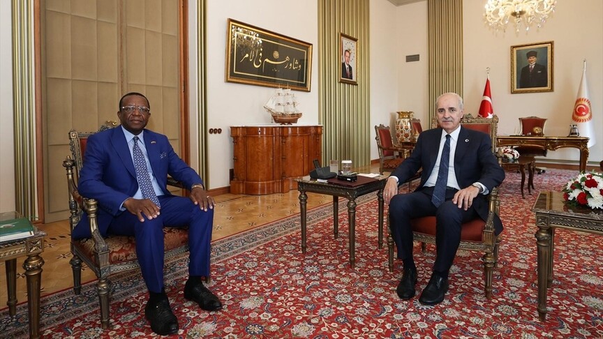 TBMM Başkanı Numan Kurtulmuş, Kamerun'un Ankara Büyükelçisi Victor Tchatchouwo ile