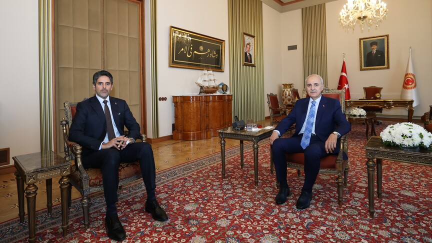 TBMM Başkanı Numan Kurtulmuş, Katar'ın Ankara Büyükelçisi Faisal Abdulla Al-Henzab