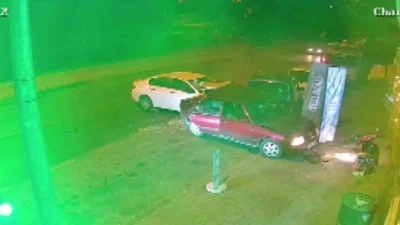 Denizli'nin Karşıyaka Mahallesi'nde alkollü bir kadın sürücünün yapmış olduğu kaza,