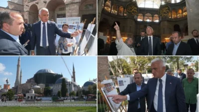 Kültür ve Turizm Bakanı Ersoy, Ayasofya'nın restorasyon çalışmalarının hızla ilerlediğini