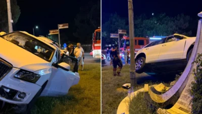 Balıkesir'in Ayvalık ilçesinde seyir halindeyken baygınlık geçiren sürücünün otomobili, kazada