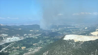 Bilecik'in Taşçı mevkisinde çıkan orman yangını, ekipler tarafından kontrol altına