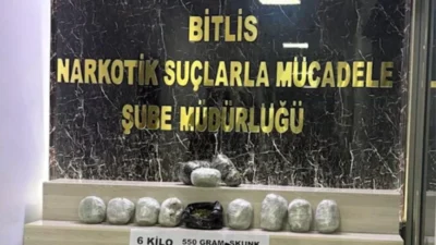 Bitlis'in Tatvan ilçesinde gerçekleştirilen uyuşturucu operasyonunda 6,5 kilo skunk ele