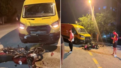 Bolu'da meydana gelen kazada motosiklet sürücüsü C.D., panelvanla çarpışarak yaralandı.