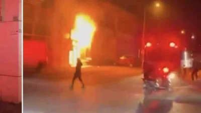 Bursa'da meydana gelen iş yeri yangını, bölge sakinlerine korku dolu