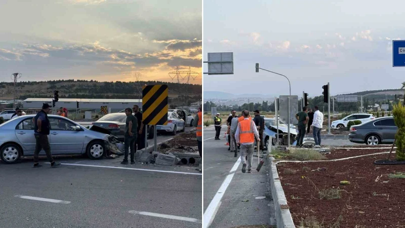 Çorum'da meydana gelen trafik kazasında iki otomobil çarpıştı, ancak sürücüler
