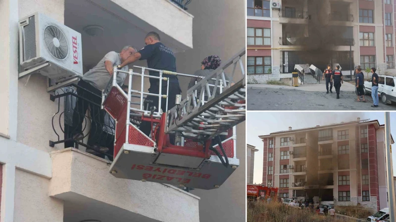 Elazığ'da bir apartmanda çıkan yangında 12 kişi dumandan etkilendi, 16