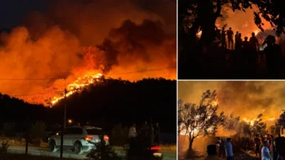 Muğla'nın Fethiye ilçesinde çıkan orman yangınına itfaiye ve orman ekipleri