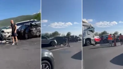 Sakarya'nın Hendek ilçesinde meydana gelen zincirleme kazada 12 araç karıştı,