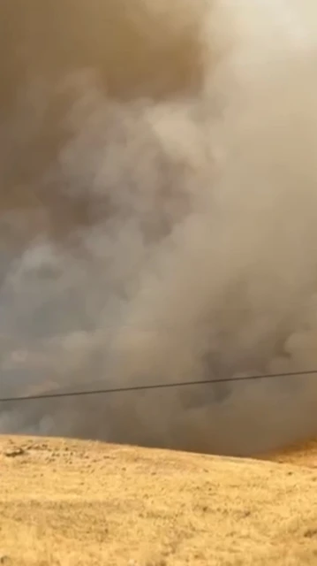 Elazığ'ın Karakoçan ilçesinde çıkan örtü yangını, rüzgarın etkisiyle hızla yayıldı.