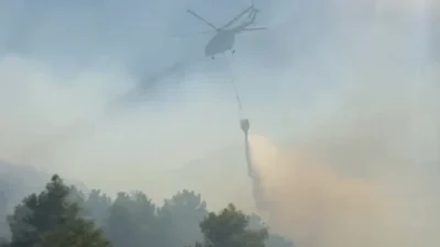 Antalya'nın Kaş ilçesinde çıkan orman yangınına müdahale için çok sayıda