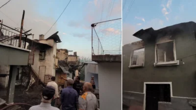 Erzincan'ın Kışlacık köyünde meydana gelen yangında sekiz ev kullanılamaz hale