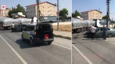 Muş'ta meydana gelen trafik kazasında tır ile otomobil çarpıştı. Olayda