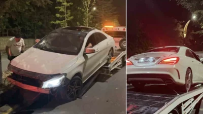 Niğde'de meydana gelen kazada, kontrolden çıkan bir otomobilin refüjdeki ağaçlara