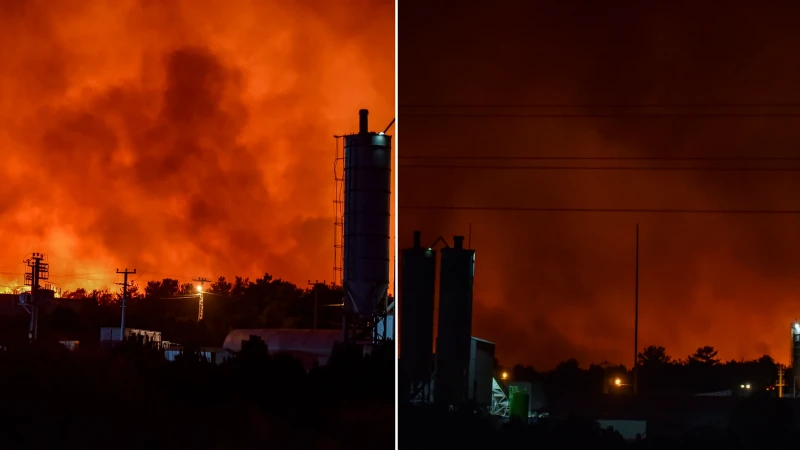 Antalya'nın Aksu ilçesinde çıkan orman yangını nedeniyle üç mahalle tahliye