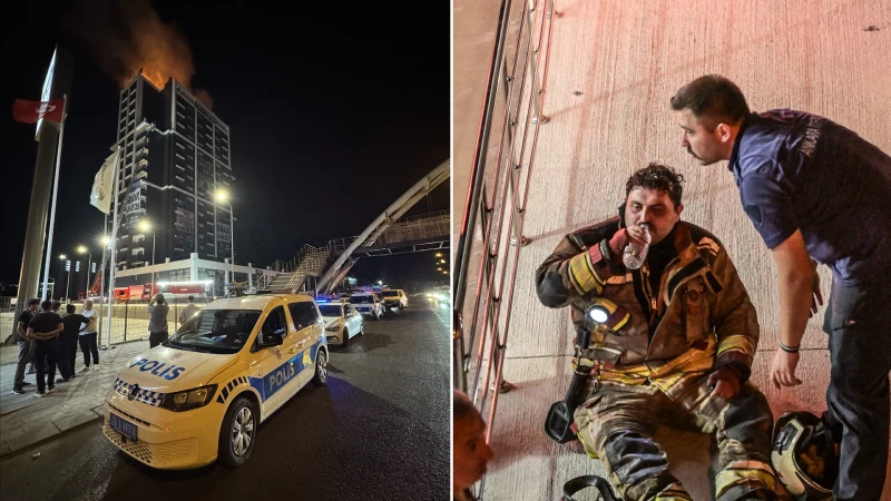 Ankara'nın Altındağ ilçesinde bir binanın çatı katında çıkan yangın, itfaiye
