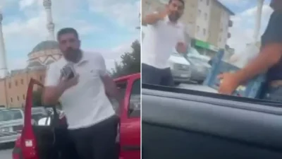 Ankara'da trafikte yaşanan bir tartışma sonucu bir sürücü tehdit edildi.