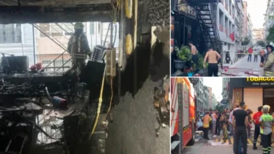 Bakırköy'de bir otelde çıkan yangın sonucu 12 kişi yaralanırken, 7