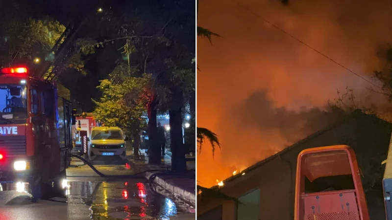 Bakırköy'de kentsel dönüşüm nedeniyle boşaltılan bir binanın çatısında çıkan yangın,