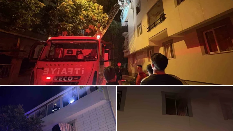 Çorum'da bir apartman dairesinde çıkan yangında, dumandan etkilenen yedi kişi
