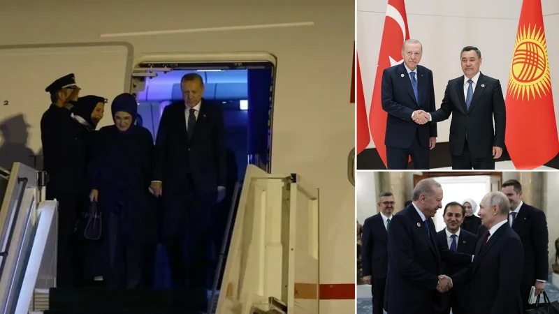 Cumhurbaşkanı Erdoğan, Kırgızistan'daki zirve temaslarını tamamlayarak Ankara'ya geri döndü. Havalimanında