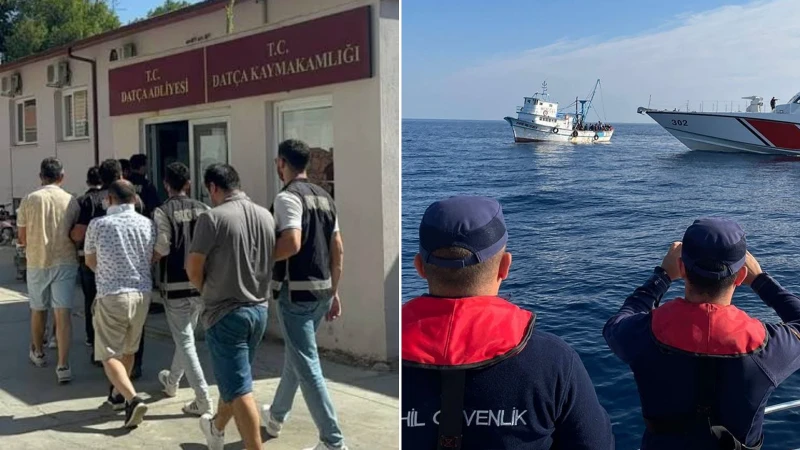Muğla'nın Datça ilçesinde gerçekleştirilen operasyonda, yasa dışı yolla yurt dışına