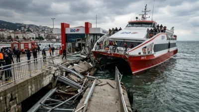 İDO'nun İstanbul-Mudanya seferini gerçekleştiren deniz otobüsü, Mudanya İskelesi'ne çarparak yolcuları