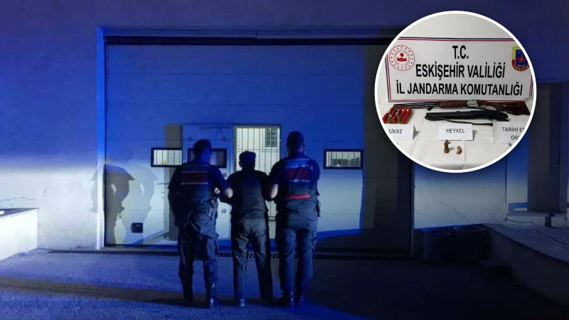 Eskişehir'de düzenlenen operasyonda tarihi eserler ele geçirildi, bir kişi tutuklandı.