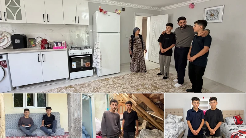 Yüksekova'da yarım kalan evde ders çalışarak fen lisesini kazanan ikizler