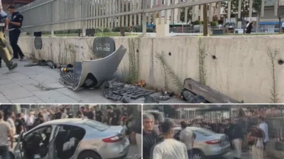 Güngören'de bir otomobil kaldırıma çıkarak otobüs durağında bekleyen yayalara çarptı.