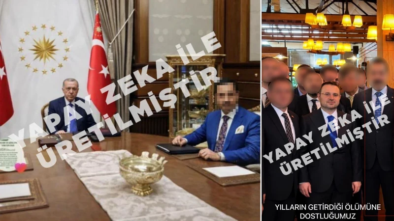 Ankara'da Cumhurbaşkanı Erdoğan ve Bakan Gürlek'in fotoğraflarını paylaşarak izlenim oluşturan